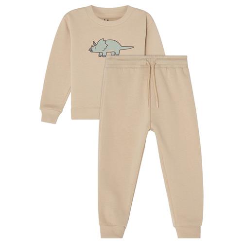 Buddy & Hope GOTS Martin Sweatshirt-sæt Green Dino | Beige | 98/104 cm