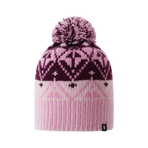 Se Reima Beanie Pohjoinen-Pale rose | Lyserød | 48 cm ved Babyshop