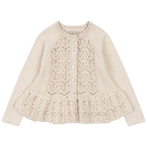 Konges Sløjd Cabby Frill Cardigan - Off White Melange | Hvid | 3 years