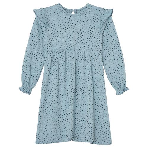 Buddy & Hope Hedda Frill Kjole med Blue Dots | Blå | 98/104 cm