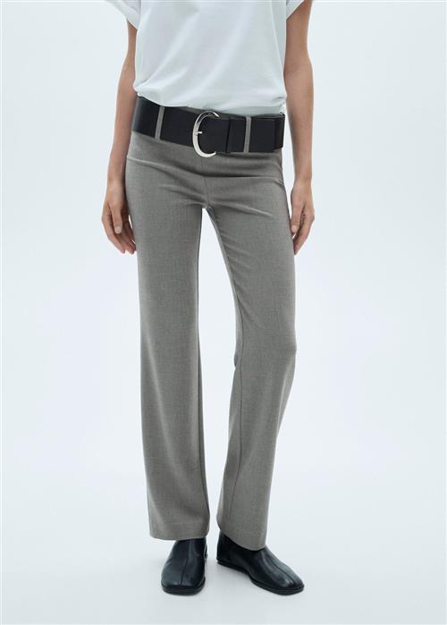 MANGO Belt Straightfit Trousers Kvinde 92 Bukser Med Lige Ben Str 42 - hos Magasin