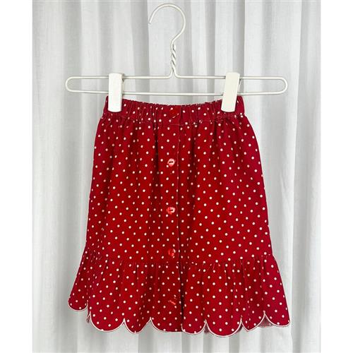 Fliink Dolly DOT Skirt Str 2Y/92 - Pompeian Red Nederdele hos Magasin