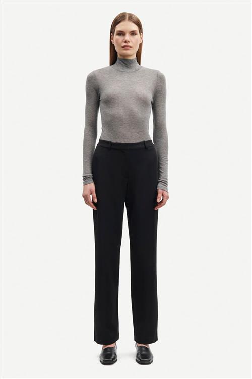 Samsøe Samsøe Sahoys Straight wb Trousers 7331 Kvinde Black Bukser Str L - hos Magasin