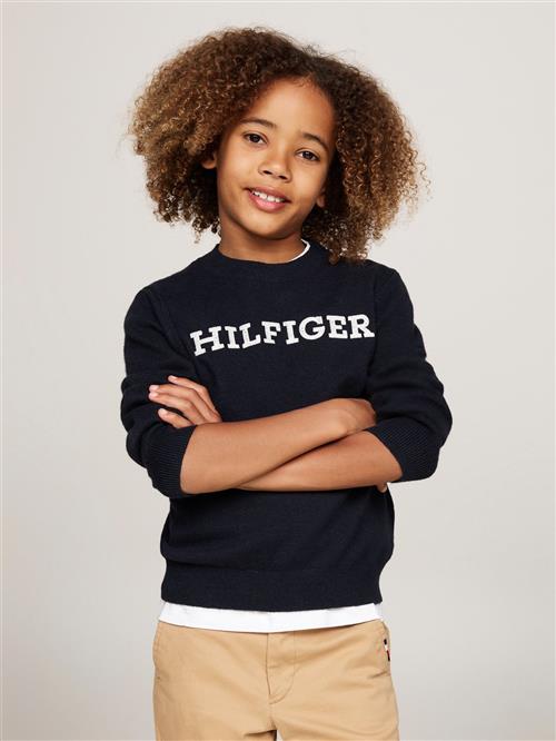 Tommy Hilfiger Monotype Regular Sweater Str 12 - Desert Sky Sweatshirts hos Magasin