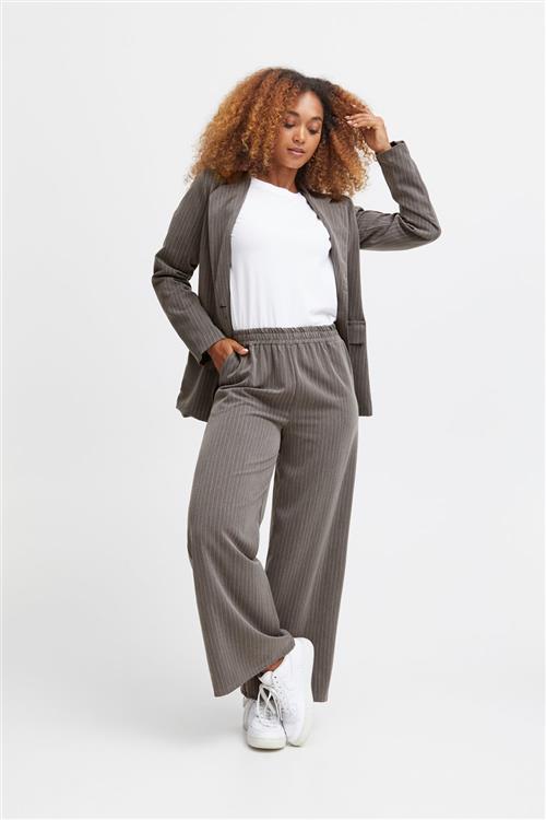 Sorbet Sbdiego Pant Kvinde Grey Melange Bukser Med Brede Ben Str L - hos Magasin