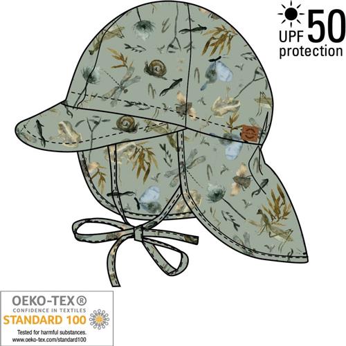 Mikk-Line Summercap Long Neck Aop 53 (4/6Y) - Solhatte hos Magasin