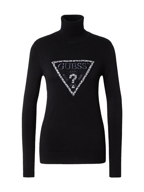 Se GUESS Pullover 'Piper'  sort / sølv / hvid ved About You