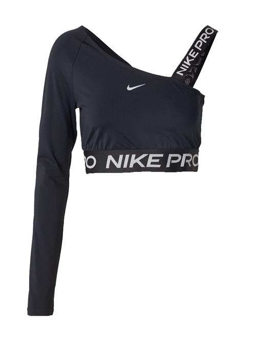 Se NIKE Funktionsbluse 'Pro Shine'  sort / hvid ved About You