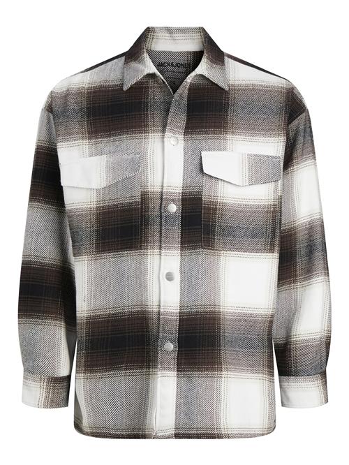 JACK & JONES Skjorte  brun / hvid