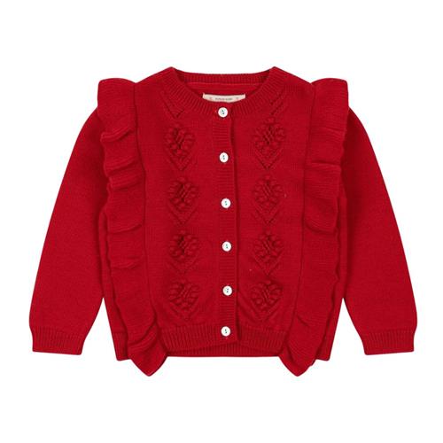 Konges Sløjd Fiol Frill Cardigan - Barbados Cherry | Rød | 5-6 years