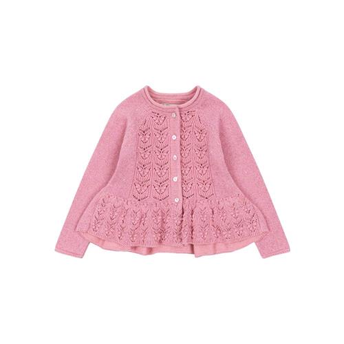 Konges Sløjd Cabby Frill Cardigan - Powder Pink | Lyserød | 12 months