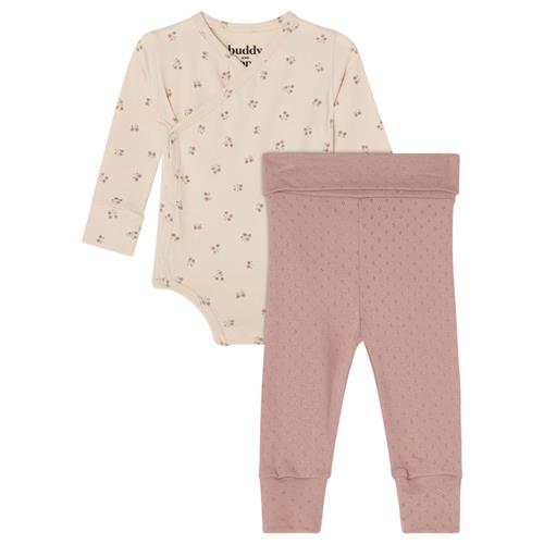 Buddy & Hope GOTS Johan Nyfødt Sæt Flowers 50/56 cm  Lyserød Blomster 50/56 cm  Unisex