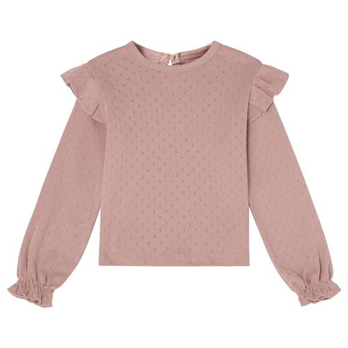 Buddy & Hope GOTS Lisa Pointelle Langærmet T-shirt Pink Mauve | Lyserød | 74/80 cm