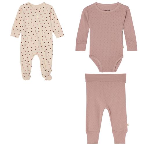 Buddy & Hope GOTS Lukas Nyfødt Sæt Hearts 50/56 cm  Lyserød Hjerter 50/56 cm  Unisex