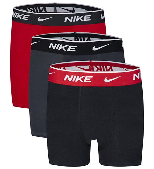 Nike Boxershorts - Day Cotton Stretch - 3-Pak - Rød/Sort/Grå