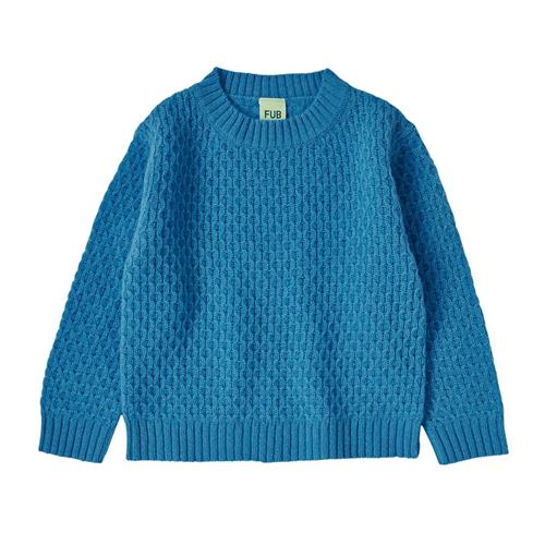 FUB Lambswool Crew-neck Sweater Deep Sky Blue | Blå | 130 cm