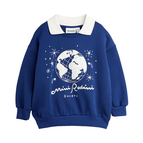 Mini Rodini Society Embroideret Krave Sweatshirt Blue | Marine blå | 140/146 cm