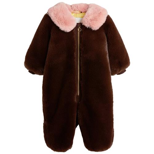 Mini Rodini Fluffy Faux Fur Baby Overall Brown | Brun | 86 cm