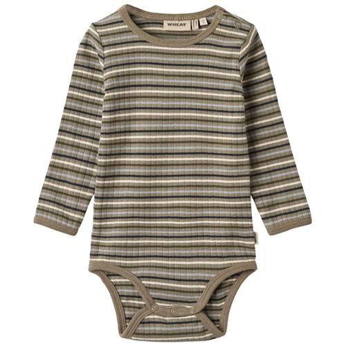 Wheat GOTS Berti Stribet Babybody Beige | Beige | 74 cm