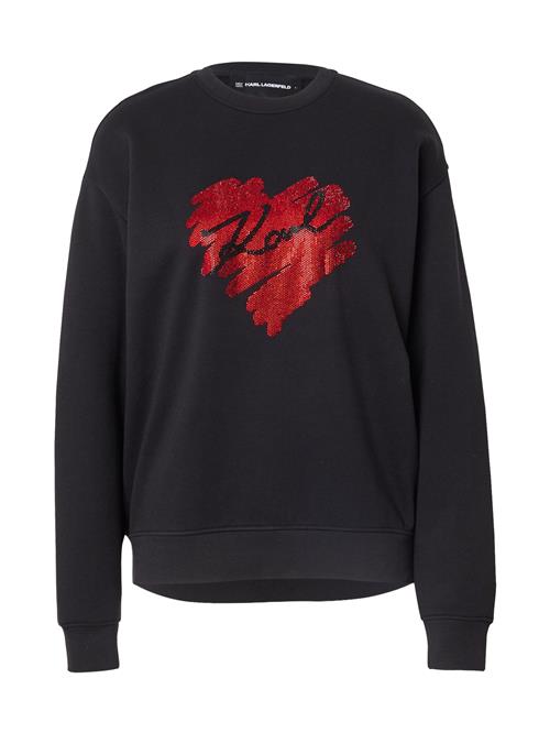 Karl Lagerfeld Sweatshirt 'HEARTS'  blodrød / sort