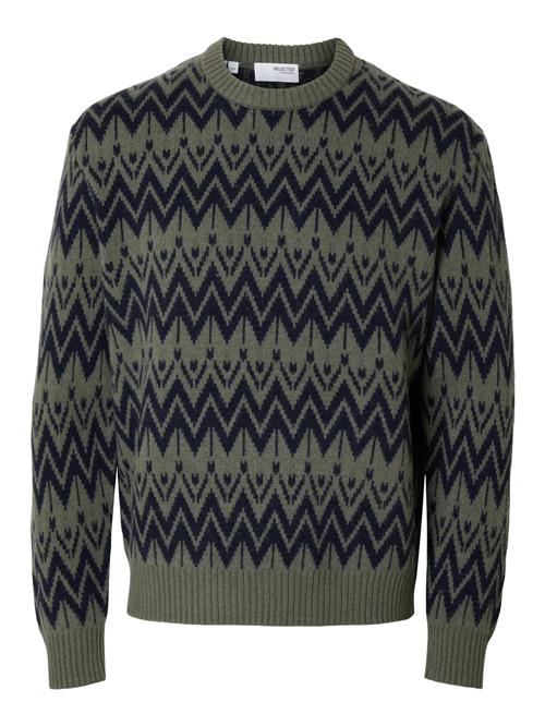 Se SELECTED HOMME Pullover 'SLHPINE'  navy / mørkegrøn ved About You