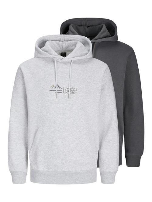 Se JACK & JONES Sweatshirt 'JCOLIMA'  lysegrå / mørkegrå / hvid ved About You