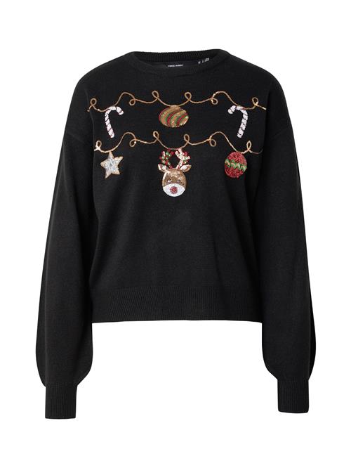 Se VERO MODA Pullover 'VMGARLAND'  brun / rød / sort / hvid ved About You