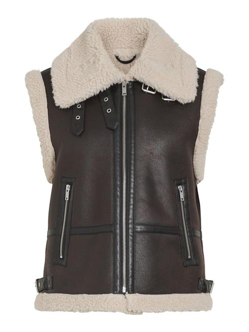 VILA Vest 'VIRISI'  creme / brun / sort