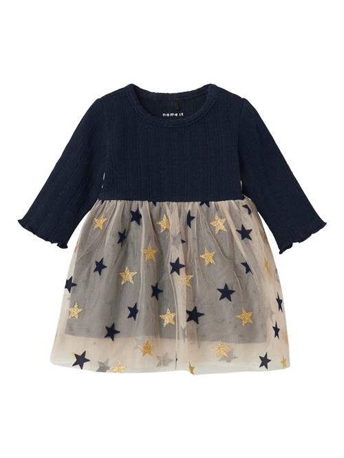 NAME IT Kjole 'NBFRinnas'  kit / navy / guld