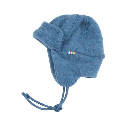 Se Joha Blå Uld Baby Beanie med Slipslukning | Blå | 37 cm ved Babyshop