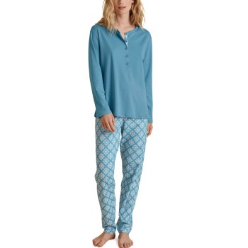 Se Calida Daylight Dreams Long Pyjama Blå Mønster bomuld Small Dame ved Timarco