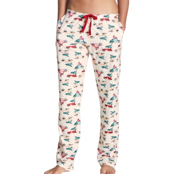 Se Calida Favourites Holidays Pants Christmas Edition Hvid Mønster bomuld Large ved Timarco