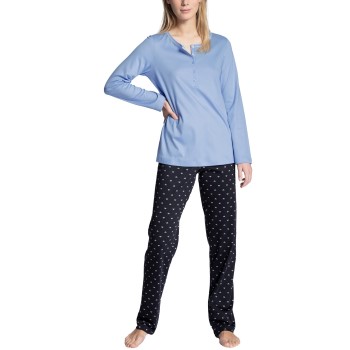 Calida Night Lovers Buttoned Pyjama Blå bomuld Large Dame