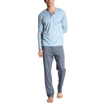 Calida Relax Choice Long Sleeve Pyjama Lyseblå bomuld Small Herre