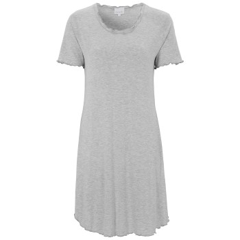 Damella Bamboo Plain Short Sleeve Nightdress Lysegrå Bambus Medium Dame