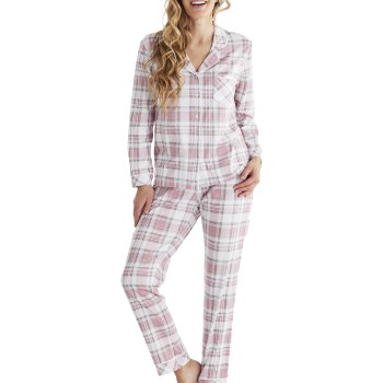 Damella Checked Cotton Pyjamas Rosa Mønster  bomuld XX-Large Dame