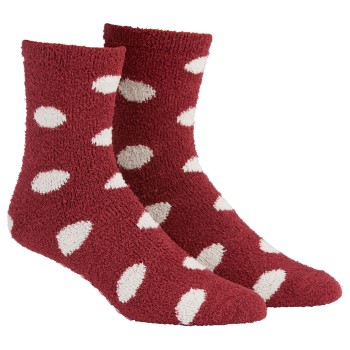 Damella Strømper Fluffy Socks Rød/Hvid polyester Str 39/42 Dame