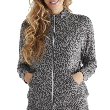 Damella Knitted Lounge Jacket Leopard XX-Large Dame