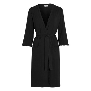 Damella Viscose Plain Wave Robe Sort Bambus X-Large Dame