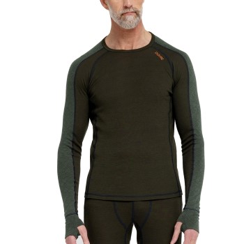 Dovre Jacquard Baselayer Militærgrøn  uld Large Herre