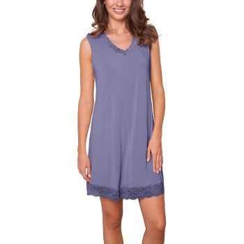 Lady Avenue Bamboo With Short Sleeve Nightdress Blå Bambus Large Dame