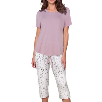 Lady Avenue Shortsleeve PJ With Pirate Pants Lavendel Bambus Medium Dame