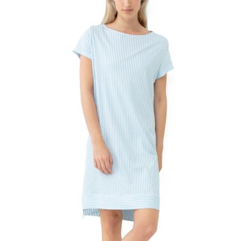 Mey Elva Nightshirt Hvid/Blå bomuld 40 Dame