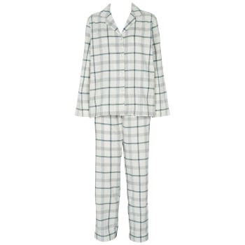 Missya Check Flannel Pyjama Blå/Hvid bomuld Large Dame