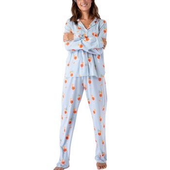 PJ Salvage Playful Prints Long Pyjamas Blå Mønster Small Dame