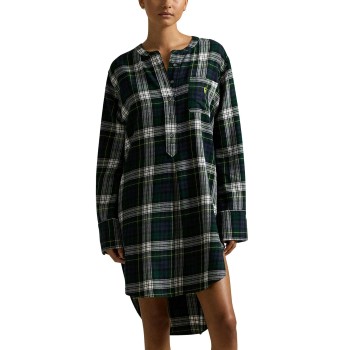 Polo Ralph Lauren Cozy Flannel Tunic Sort/Grøn bomuld Large Dame