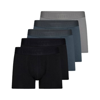 Resteröds 10P Gunnar Bamboo Boxer Sort/Blå Small Herre