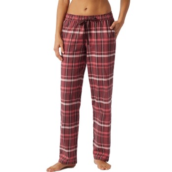 Se Schiesser Mix and Relax Long Flannel Pants Rød/Brun bomuld 44 Dame ved Timarco