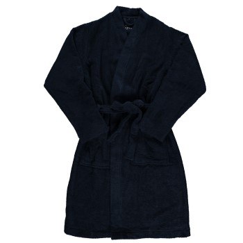 Topeco Mens Terry Bathrobe Marineblå bomuld S/M Herre