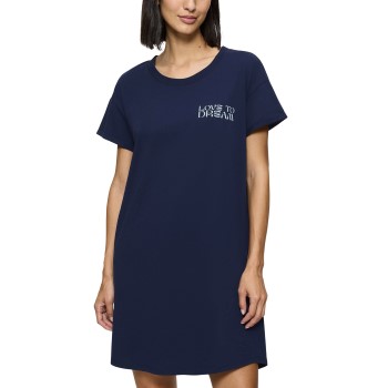 Triumph Nightdress Short Sleeve Marineblå bomuld 38 Dame